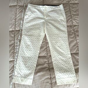 Banana Republic Hampton Fit Off White Cropped Pants Sz 8 geometric Resortwear